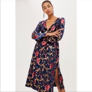 NWOT Topshop Bohemian Wrap Bell Sleeve Dress Size 4